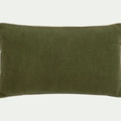 Coussin*alinea Coussin avec passepoil en lin et coton 30x50cm - tamegroute Vert