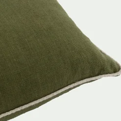 Coussin*alinea Coussin avec passepoil en lin et coton 30x50cm - tamegroute Vert