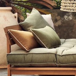 Coussin*alinea Coussin avec passepoil en lin et coton 30x50cm - tamegroute Vert