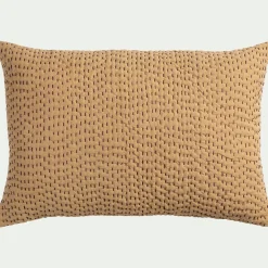 Coussin*alinea Coussin avec surpiqûres Kantha en lin et coton 40x60cm - sable Beige