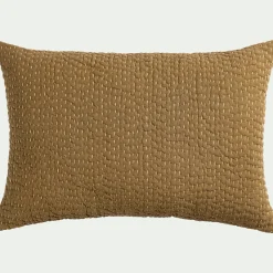 Coussin*alinea Coussin avec surpiqûres Kantha en lin et coton 40x60cm - mousse Vert