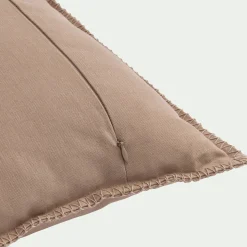 Coussin*alinea Coussin brodé en coton 45x45cm - corde Beige