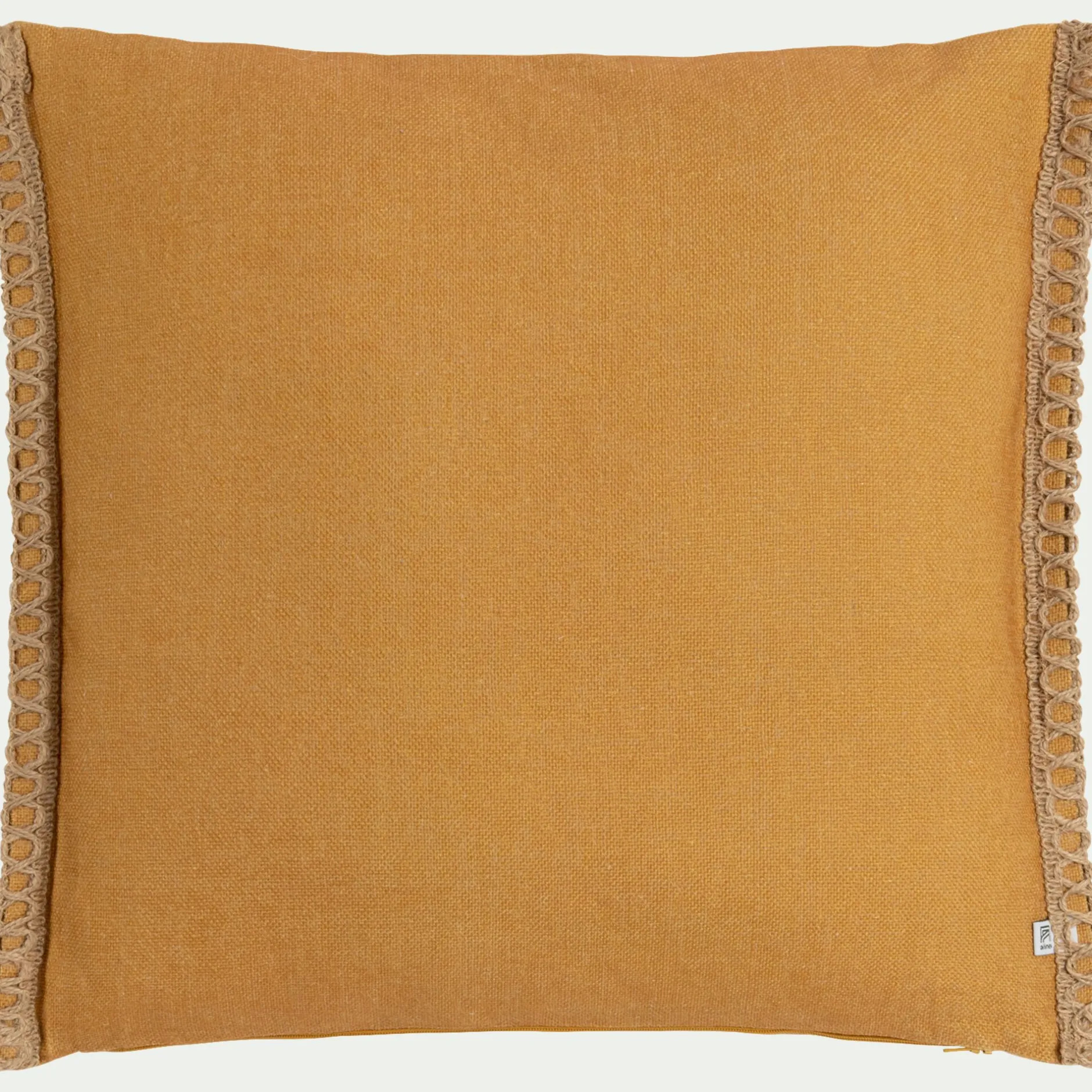 Coussin Exterieur*alinea Coussin de jardin brodé en tissu - Jaune argan