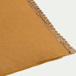 Coussin Exterieur*alinea Coussin de jardin brodé en tissu - Jaune argan