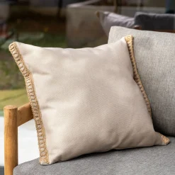 Coussin Exterieur*alinea Coussin de jardin brodé en tissu 45x45cm - alpilles Beige