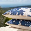 Coussin Exterieur*alinea Coussin d'extérieur à motif feuilles de figuier 45x45cm - bleu