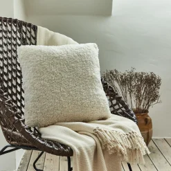 Coussin*alinea Coussin effet moutonné synthétique 45x45cm - Blanc