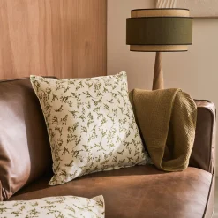 Coussin*alinea Coussin en coton à motif fleurs 45x45cm - Vert