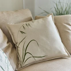 Coussin*alinea Coussin en coton à motif oyat finition surpiqure 45x45cm - Beige