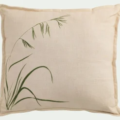Coussin*alinea Coussin en coton à motif oyat finition surpiqure 45x45cm - Beige