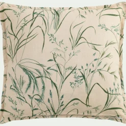 Coussin*alinea Coussin en coton à motif végétal finition surpiqure 45x45cm - beige