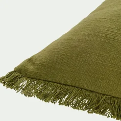 Coussin*alinea Coussin en coton finition franges 40x90cm - garrigue Vert