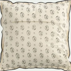 Coussin*alinea Coussin en coton motif amande finition point bourdon noir 45x45cm - vert Beige