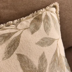 Coussin*alinea Coussin en coton motif végétal finition franges 40x60cm - Vert