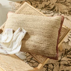 Coussin*alinea coussin en jute avec finition liseré 40x60cm - Naturel