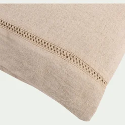 Coussin*alinea Coussin en lin et coton finition liseré 45x45cm - Beige