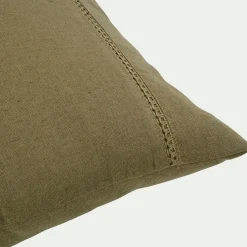 Coussin*alinea Coussin en lin et coton finition liseré 45x45cm - mousse Vert