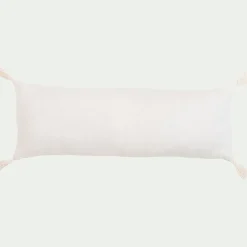 Coussin*alinea Coussin en lin finition pompons 30x80cm - ventoux Blanc