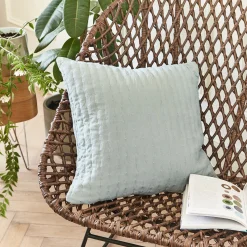 Coussin*alinea Coussin en tissu surpiqué 45x45cm - calaluna Bleu