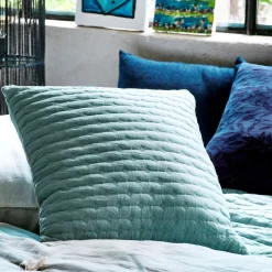 Coussin*alinea Coussin en tissu surpiqué 45x45cm - calaluna Bleu