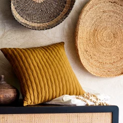 Coussin*alinea Coussin en tissu surpiqué 45x45cm - alep Jaune