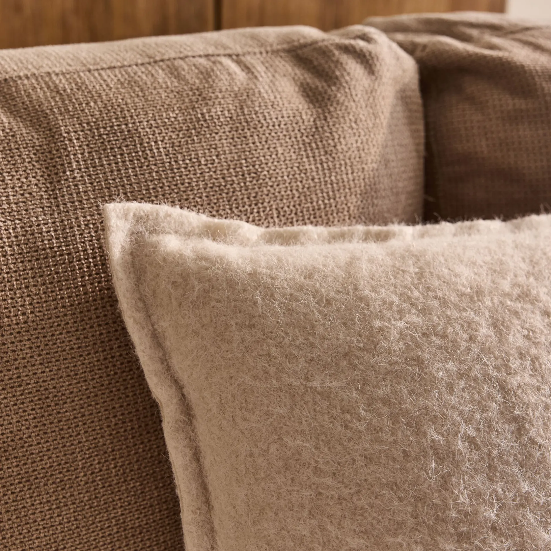 Coussin*alinea Coussin feutrine en tissu 45x45cm - écru Blanc