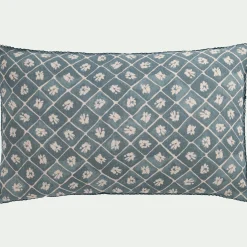 Coussin*alinea Coussin finition croquet en coton 30x50cm - Bleu