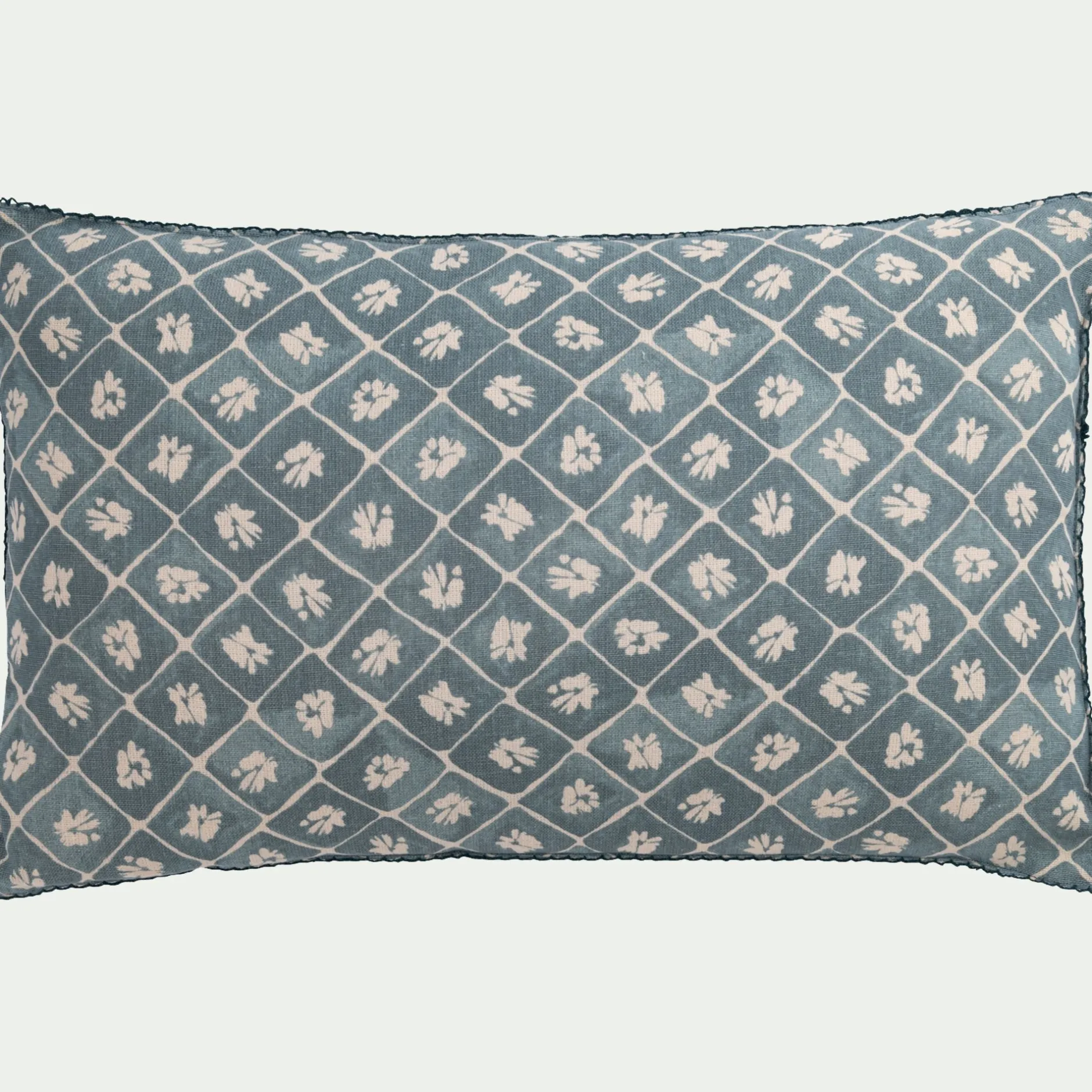 Coussin*alinea Coussin finition croquet en coton 30x50cm - Bleu