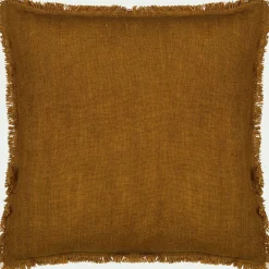 Coussin*alinea Coussin frangé en lin 45x45cm - brun alep Marron