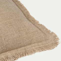 Coussin*alinea Coussin frangé en lin 45x45cm - Naturel