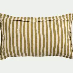 Coussin*alinea Coussin motif dépareillé en lin et coton 30x50cm - Vert