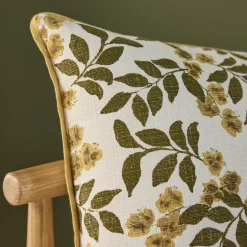 Coussin*alinea Coussin motif floral en coton 40x60cm - Jaune