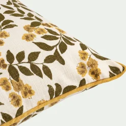 Coussin*alinea Coussin motif floral en coton 40x60cm - Jaune