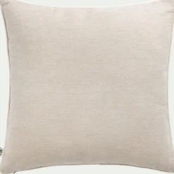 Coussin*alinea Coussin motif Laurier en lin et coton 45x45cm - Blanc