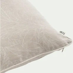 Coussin*alinea Coussin motif Laurier en lin et coton 45x45cm - Blanc