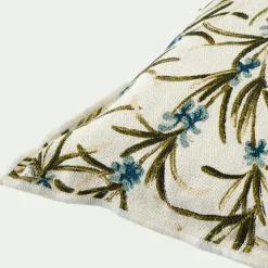 Coussin*alinea Coussin motif romarin en coton 45x45cm - Blanc