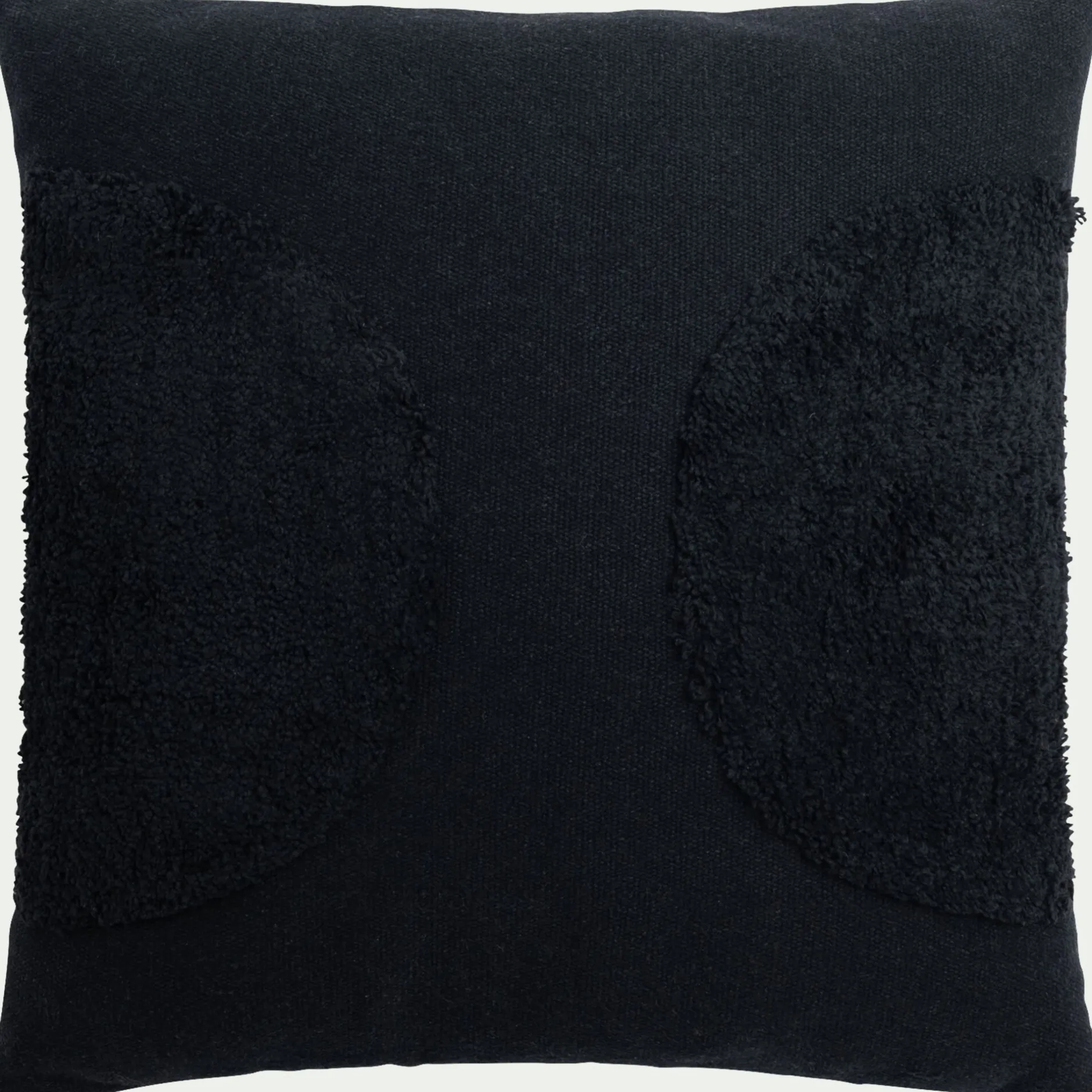 Coussin*alinea Coussin motifs laineux en coton 45x45cm - Noir
