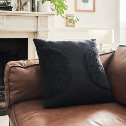 Coussin*alinea Coussin motifs laineux en coton 45x45cm - Noir