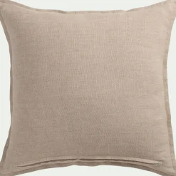 Coussin*alinea Coussin rayé en lin 45x45cm - Jaune