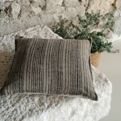 Coussin*alinea Coussin tissé teint en lin 65x65cm - Noir