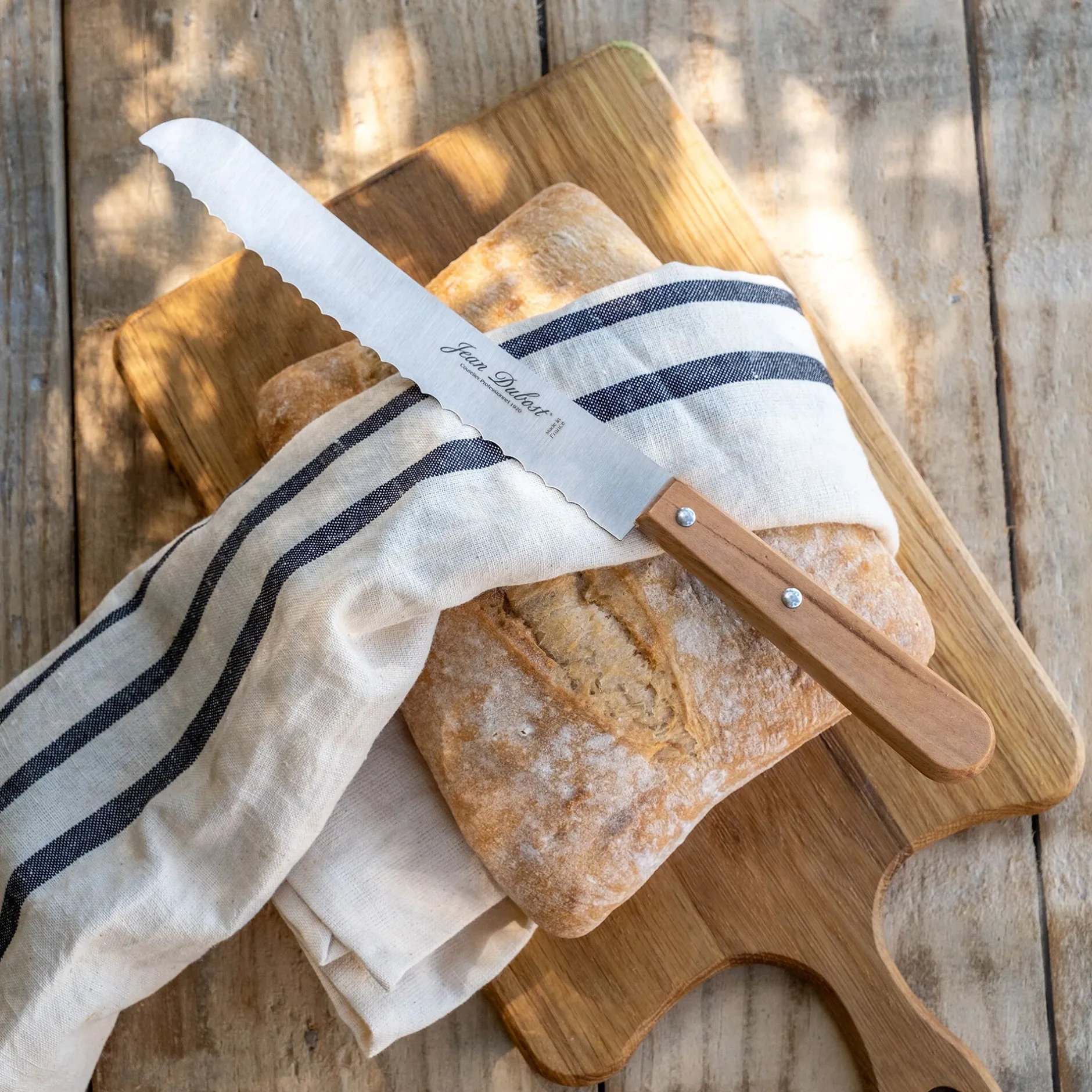 Couteau De Cuisine*alinea Couteau à pain en inox et bois d'olivier 19cm - Naturel