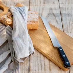 Couteau De Cuisine*alinea Couteau à pain forgé avec lame 20cm en métal Noir