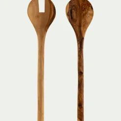 Couvert De Service*alinea Couverts à salade en bois d'olivier - Bois foncé