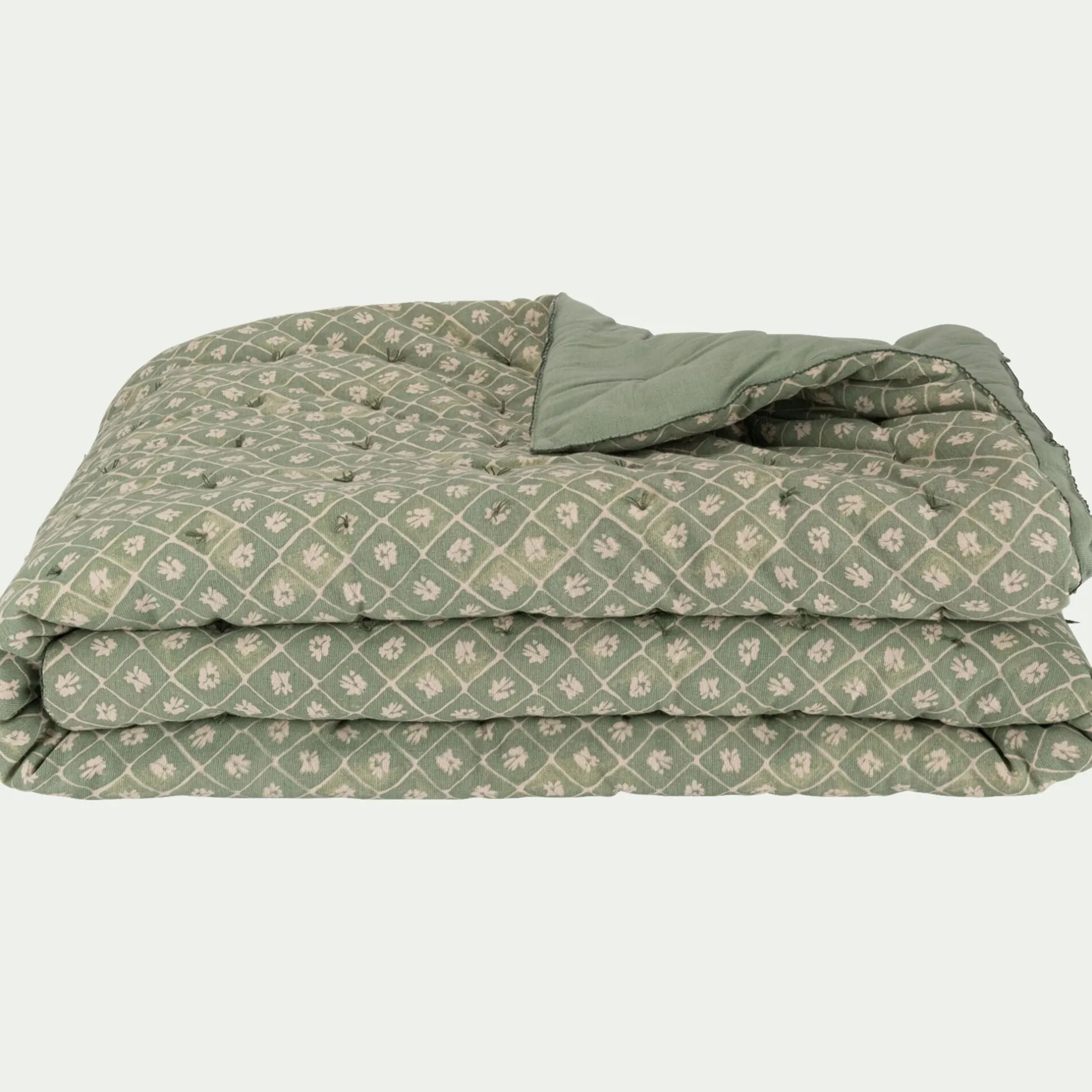 Couvre-Lit*alinea Couvre lit finition croquet en coton 220x240cm - Vert