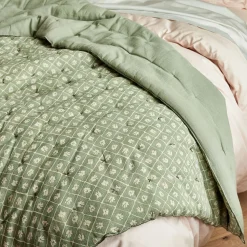 Couvre-Lit*alinea Couvre lit finition croquet en coton 220x240cm - Vert