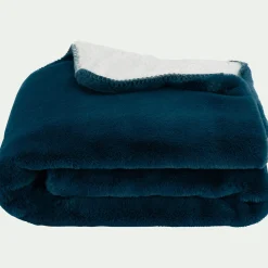 Plaid|Couvre-Lit*alinea Couvre lit imitation fourrure- figuerolles 180x220cm Bleu