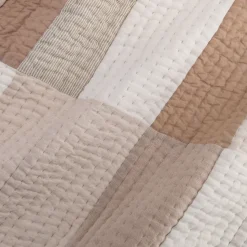Couvre-Lit*alinea Couvre-lit patchwork en coton 230x250cm - Beige