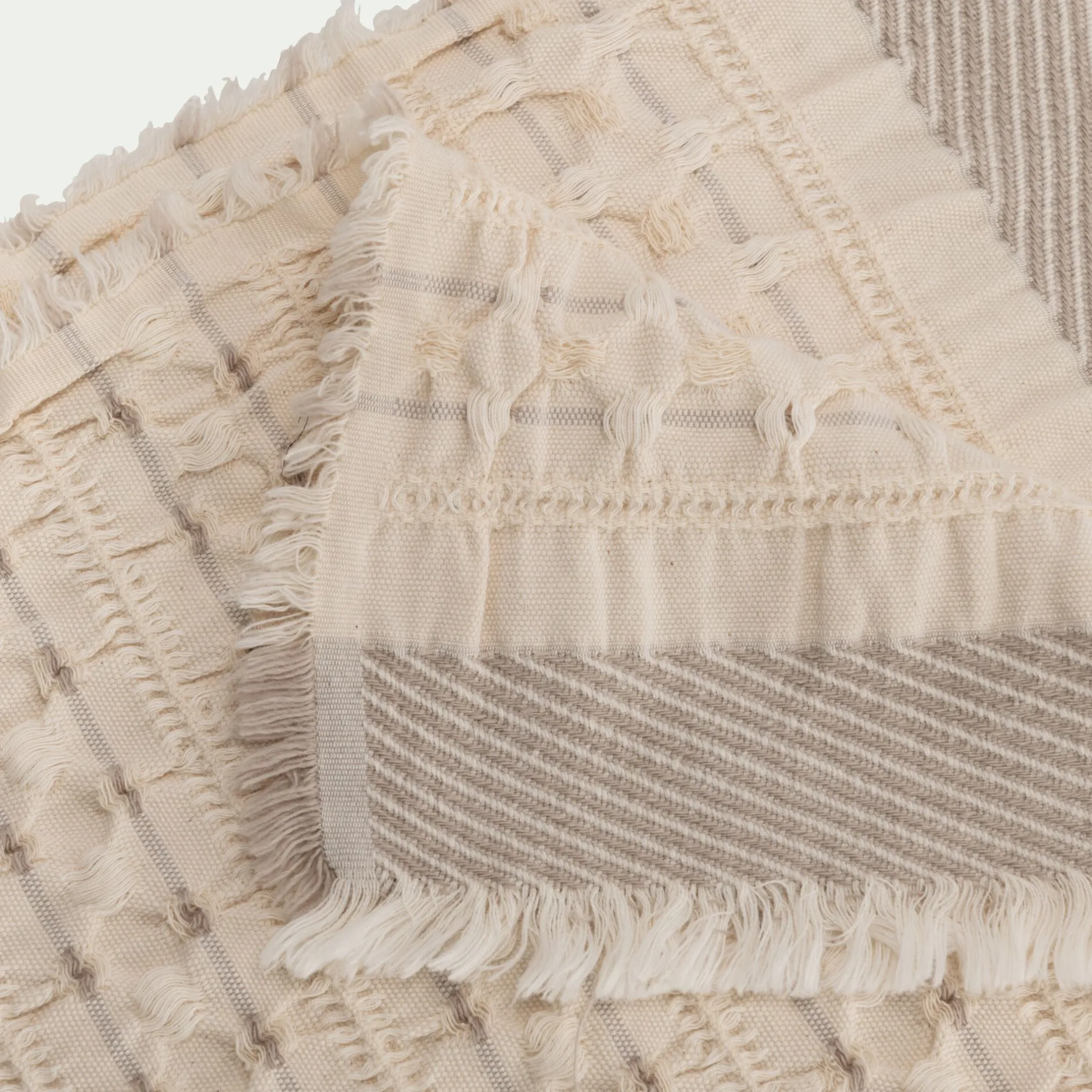 Couvre-Lit*alinea Couvre-lit en coton 230x240cm points fantaisies - écru Blanc