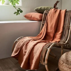 Couvre-Lit*alinea Couvre-lit en gaze de coton 180x230cm - brun rustrel Marron