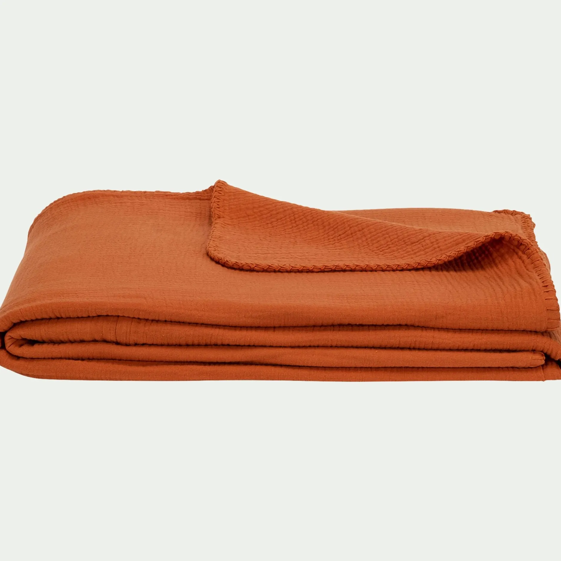 Couvre-Lit*alinea Couvre-lit en gaze de coton 180x230cm - brun rustrel Marron